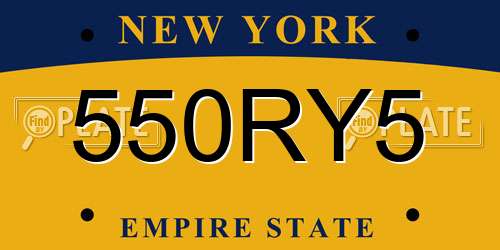 550RY5 New York License Plate