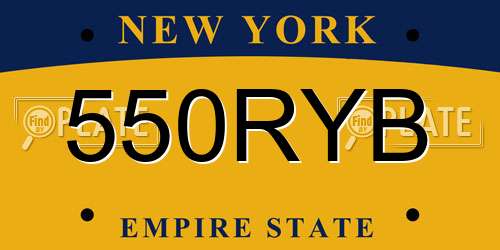 550RYB New York License Plate