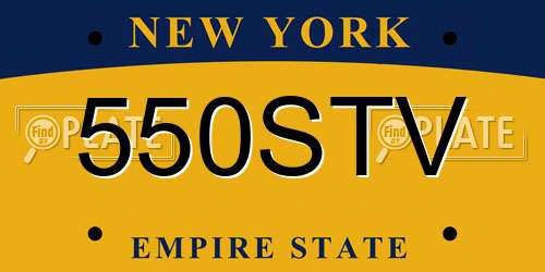 550STV New York License Plate