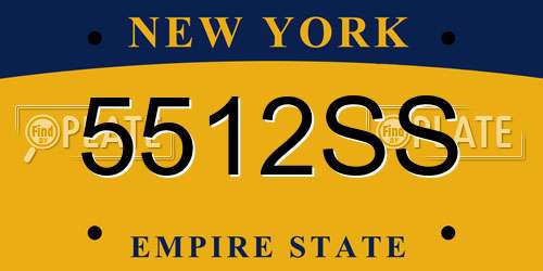 5512SS New York License Plate