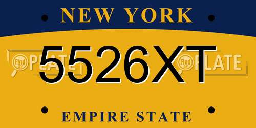 5526XT New York License Plate