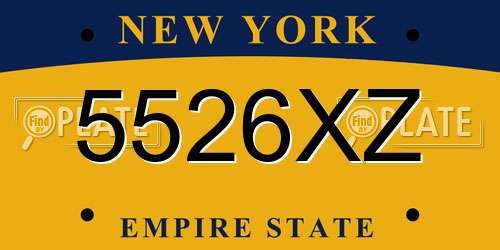 5526XZ New York License Plate