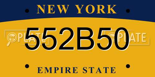 552B50 New York License Plate