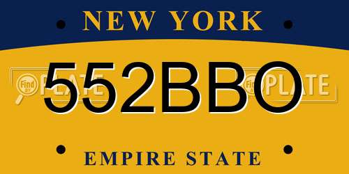 552BBO New York License Plate