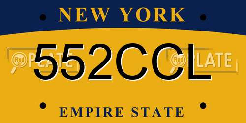 552CCL New York License Plate