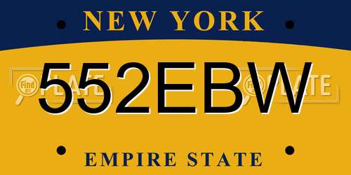 552EBW New York License Plate