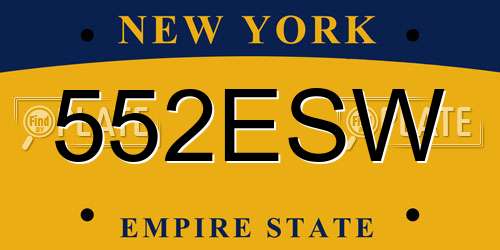 552ESW New York License Plate