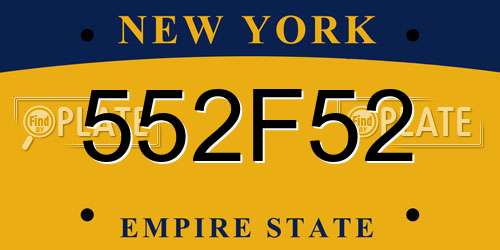 552F52 New York License Plate
