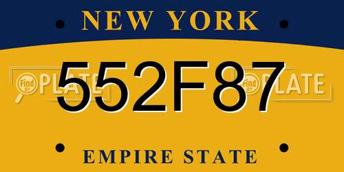 552F87 New York License Plate