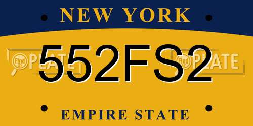 552FS2 New York License Plate