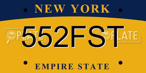 552FST New York License Plate