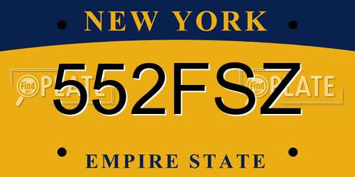 552FSZ New York License Plate
