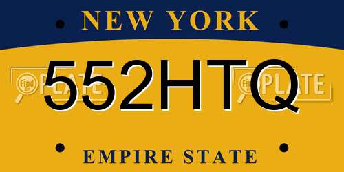 552HTQ New York License Plate