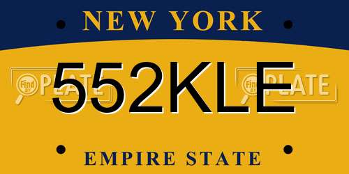 552KLE New York License Plate