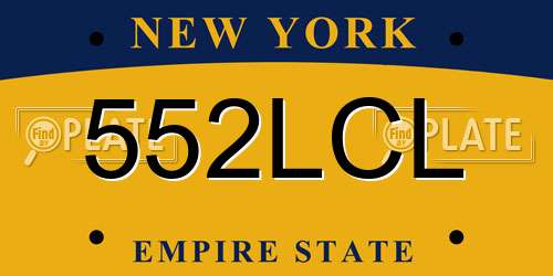 552LCL New York License Plate
