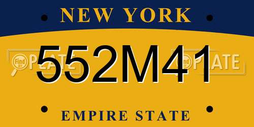 552M41 New York License Plate