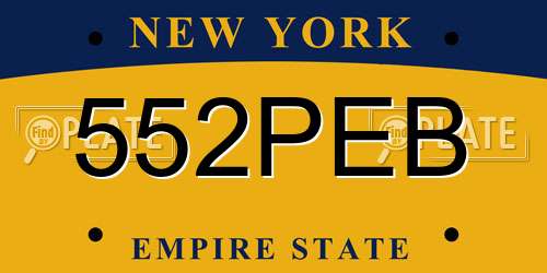 552PEB New York License Plate
