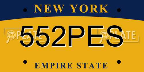 552PES New York License Plate