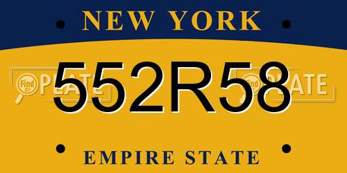 552R58 New York License Plate