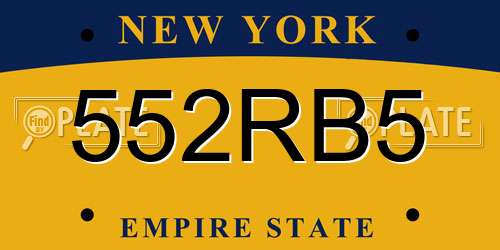 552RB5 New York License Plate