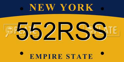 552RSS New York License Plate
