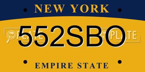 552SBO New York License Plate