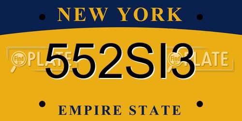 552SI3 New York License Plate