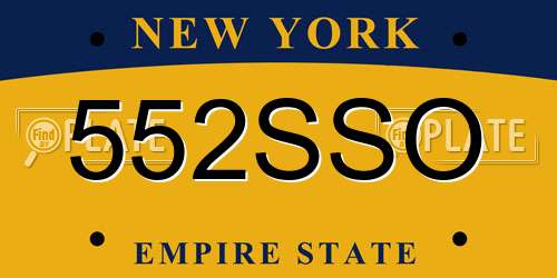 552SSO New York License Plate