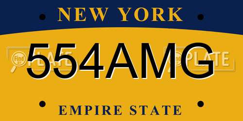 554AMG New York License Plate