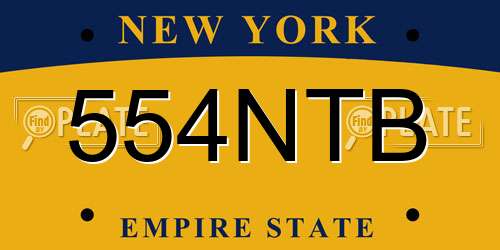 554NTB New York License Plate