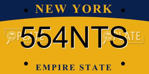 554NTS New York License Plate
