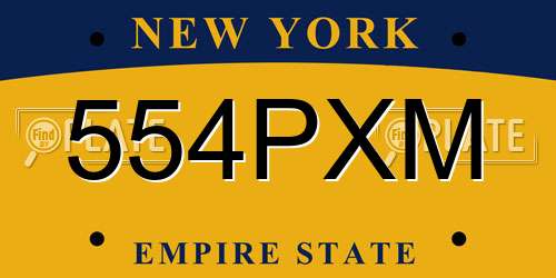 554PXM New York License Plate