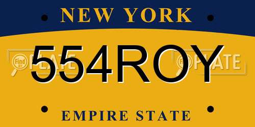 554ROY New York License Plate