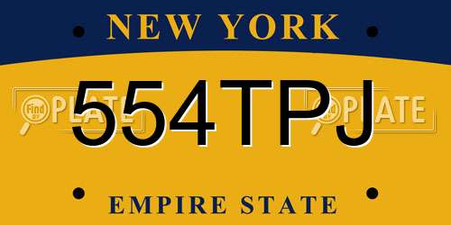 554TPJ New York License Plate