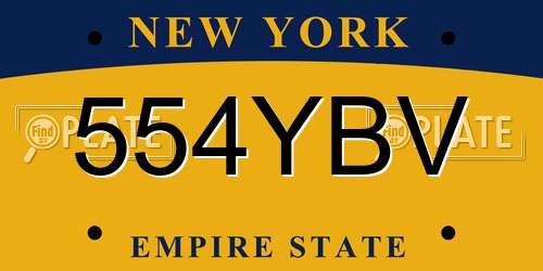 554YBV New York License Plate