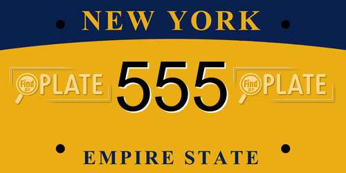 555 New York License Plate