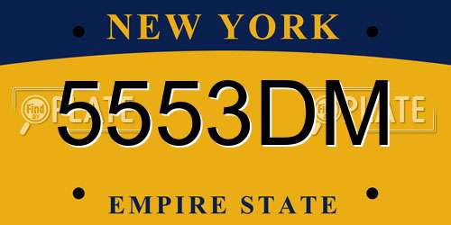 5553DM New York License Plate
