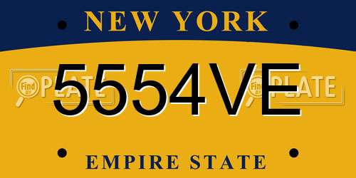 5554VE New York License Plate