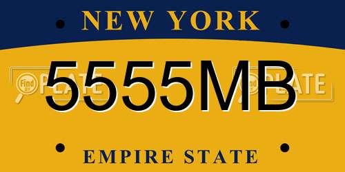 5555MB New York License Plate