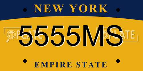 5555MS New York License Plate