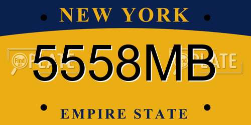 5558MB New York License Plate
