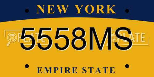 5558MS New York License Plate