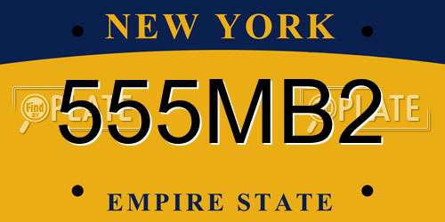 555MB2 New York License Plate