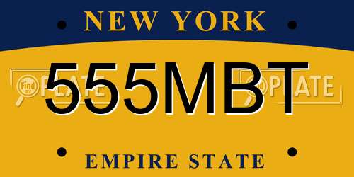 555MBT New York License Plate