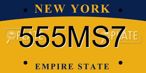555MS7 New York License Plate