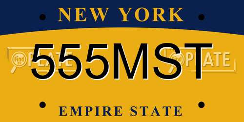555MST New York License Plate