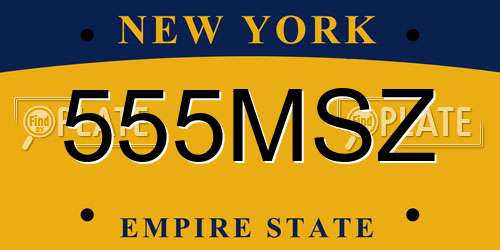 555MSZ New York License Plate
