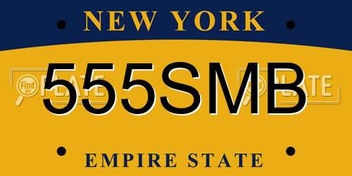 555SMB New York License Plate