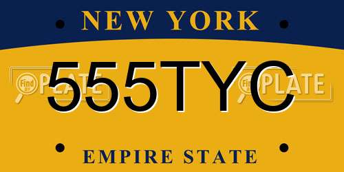 555TYC New York License Plate