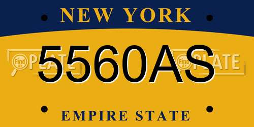 5560AS New York License Plate